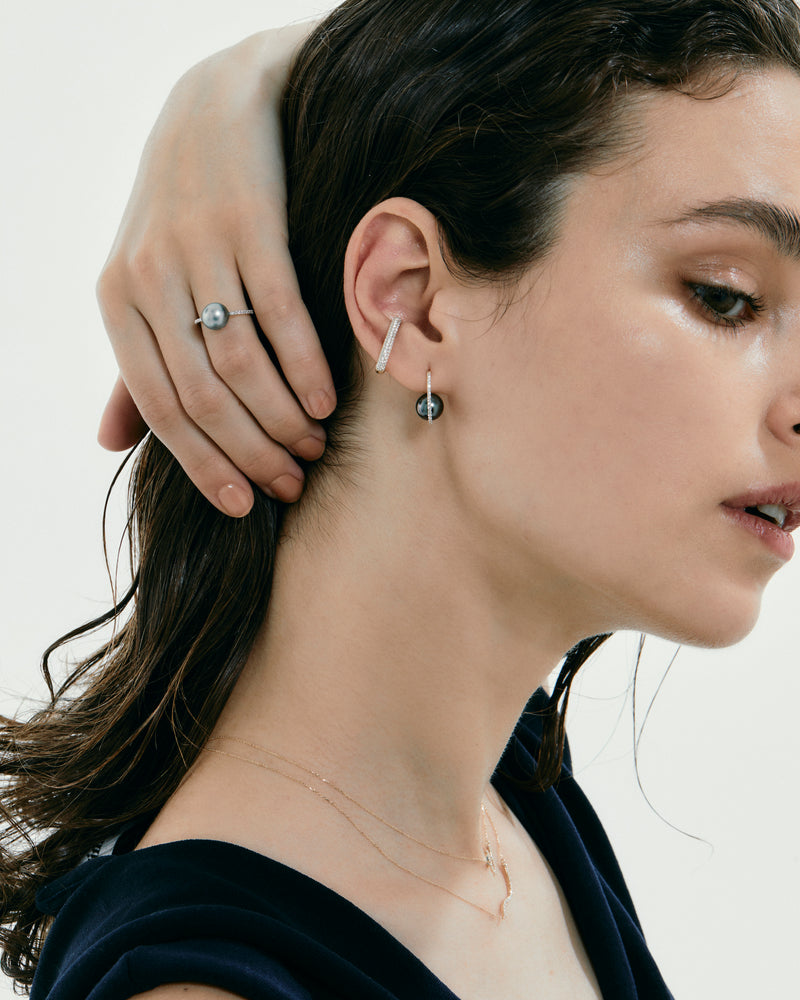 Dome Pave Bar Ear Cuff - PRMAL