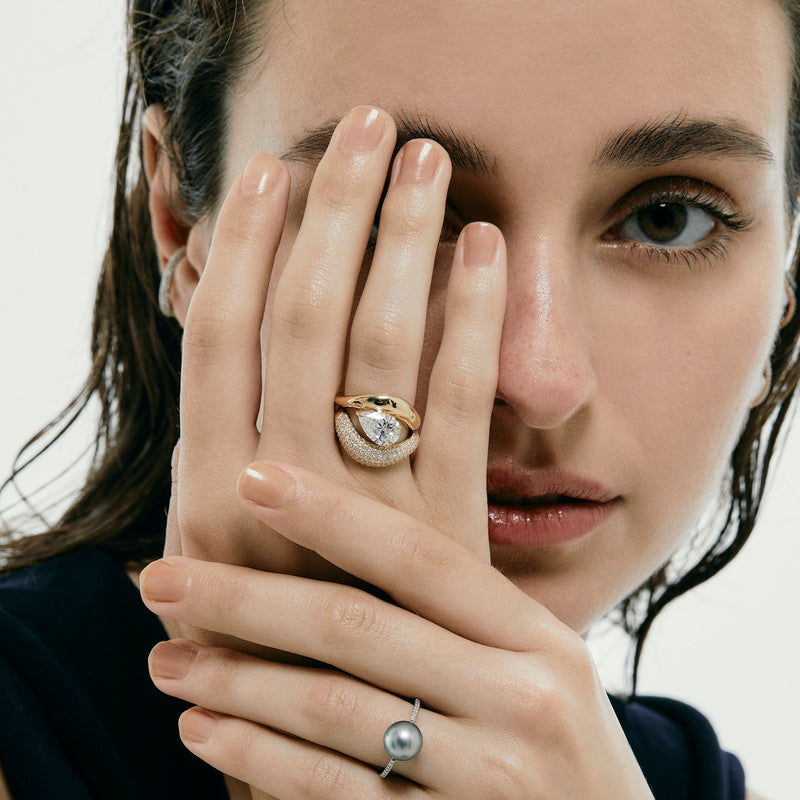 Pave Wave Dome Ring - PRMAL