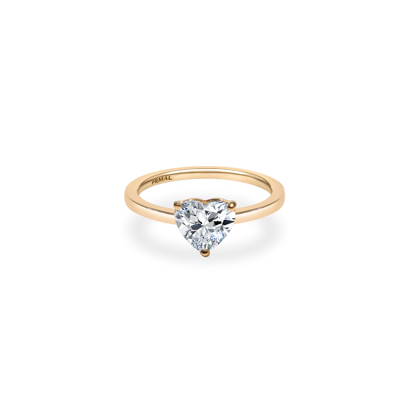 1ct Heart Diamond Plain Ring - PRMAL