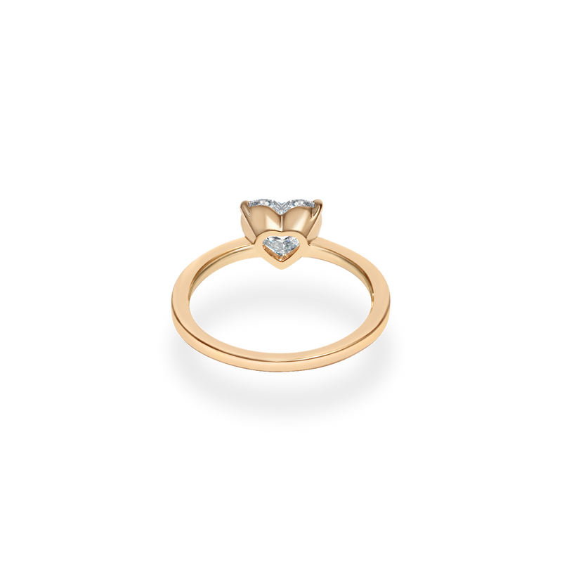 1ct Heart Diamond Plain Ring - PRMAL