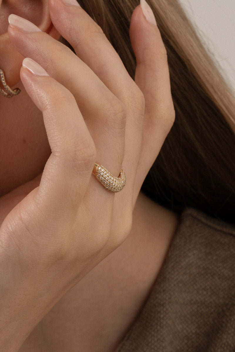 Pave Wave Dome Ring - PRMAL