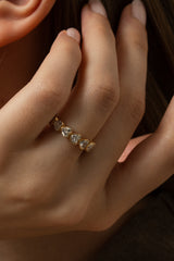 Heart Half Eternity Ring - PRMAL