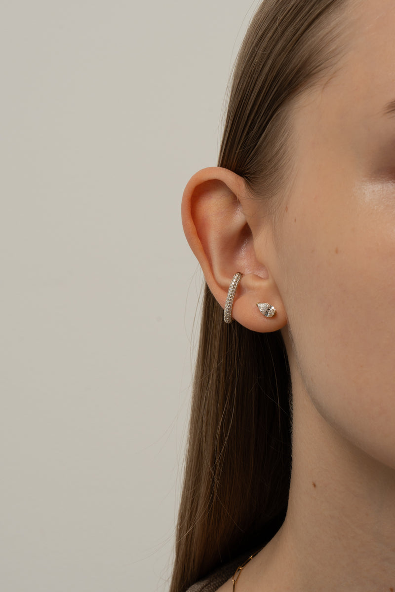 Dome Pave Bar Ear Cuff - PRMAL