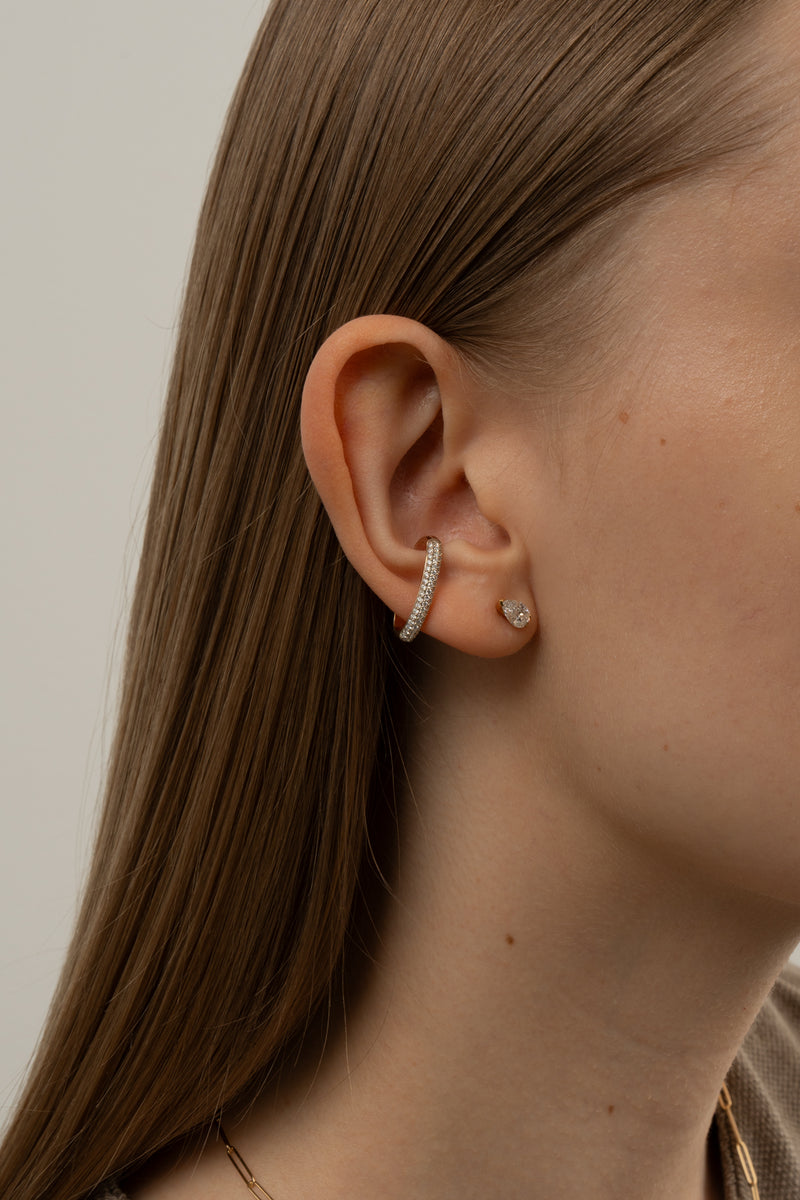 Dome Pave Bar Ear Cuff - PRMAL