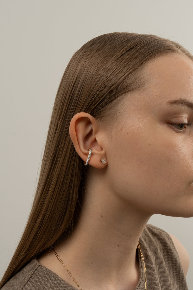 Dome Pave Bar Ear Cuff - PRMAL