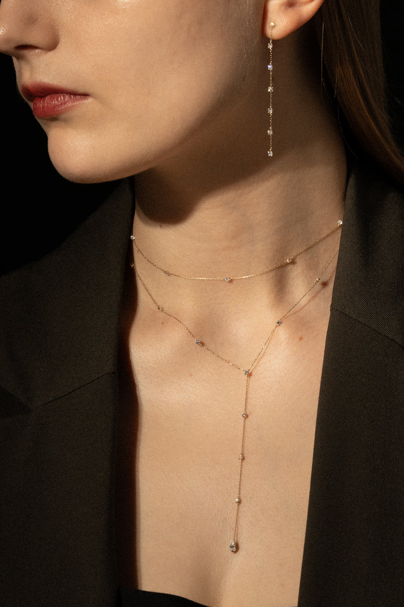 Passage Station Marquise Lariat Necklace - PRMAL