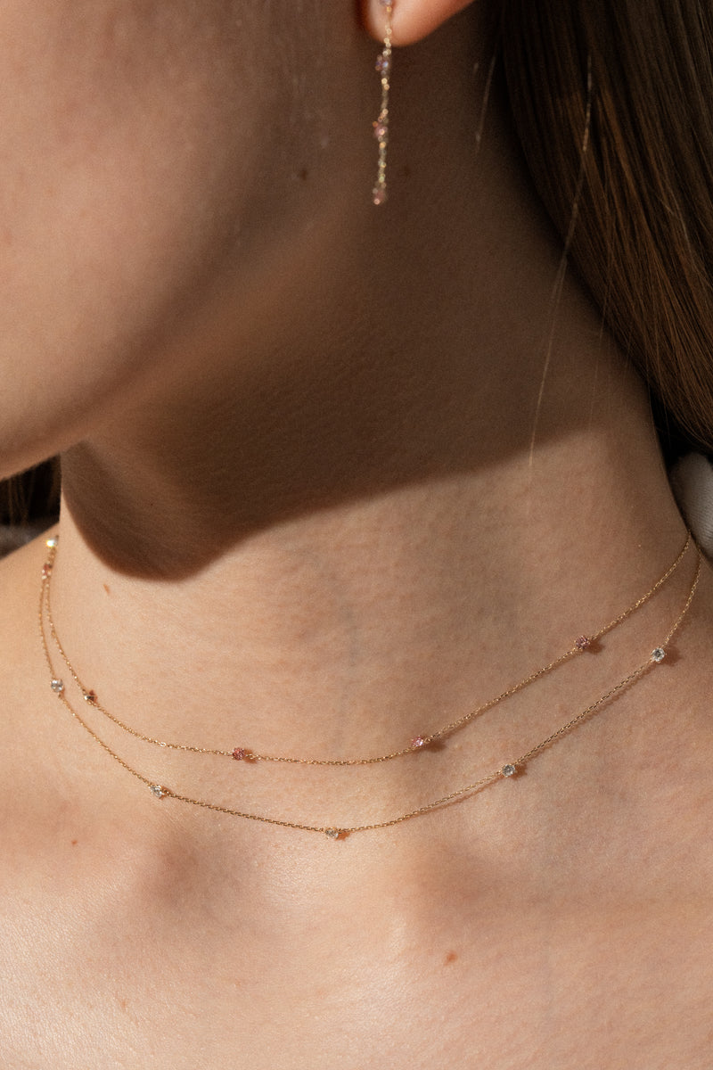 Passage Pink Diamond Station Choker Necklace - PRMAL