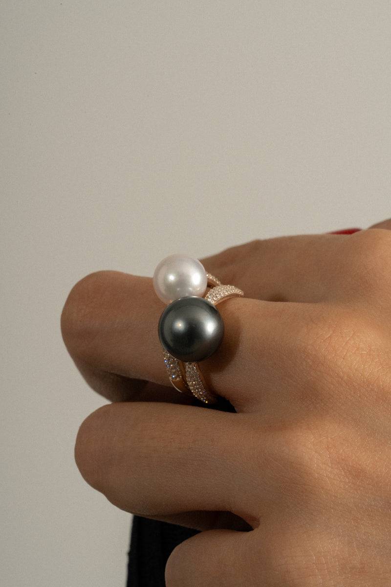 Grand Black Pearl Oval Dome Ring - PRMAL