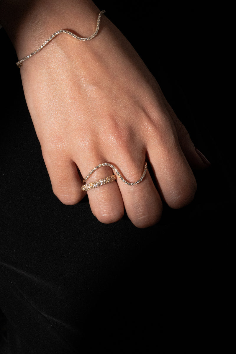 Massive Wave Double Finger Ring - PRMAL