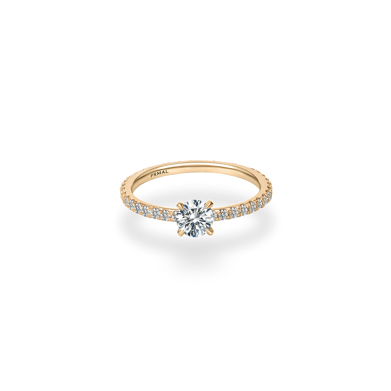 Velle Solitaire Pave Ring - PRMAL