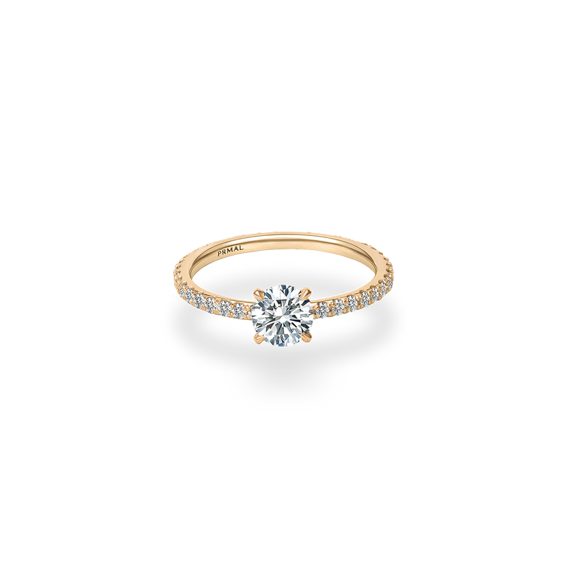 Velle Solitaire Pave Ring - PRMAL