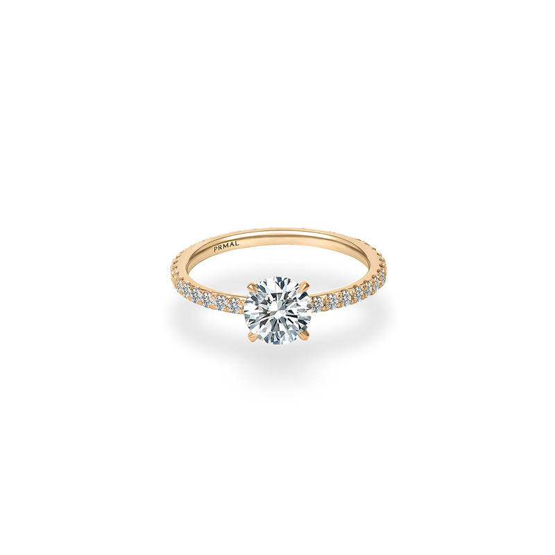 Velle Solitaire Pave Ring