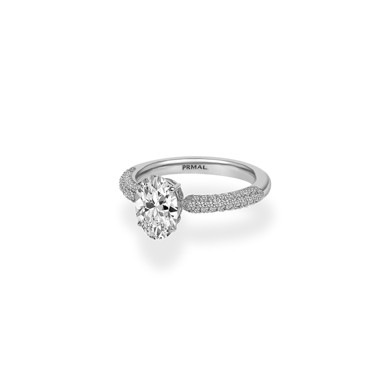 Infinity Hug Pave Ring [Oval] - PRMAL