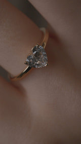 1ct Heart Diamond Plain Ring - PRMAL